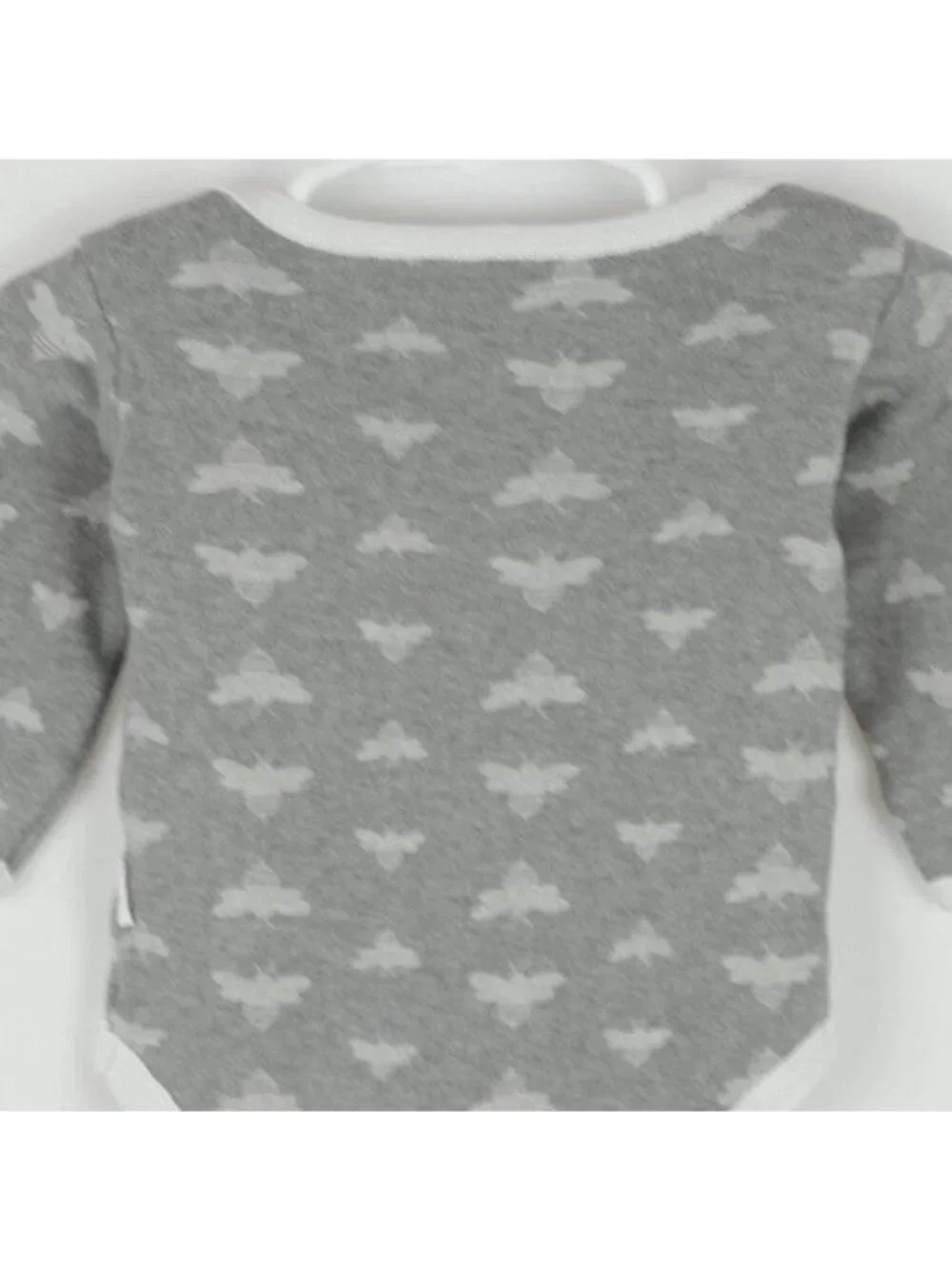 Burt's Bees Baby Size 6-9 Months Gray White Organic Cotton Long Sleeve Bodysuit